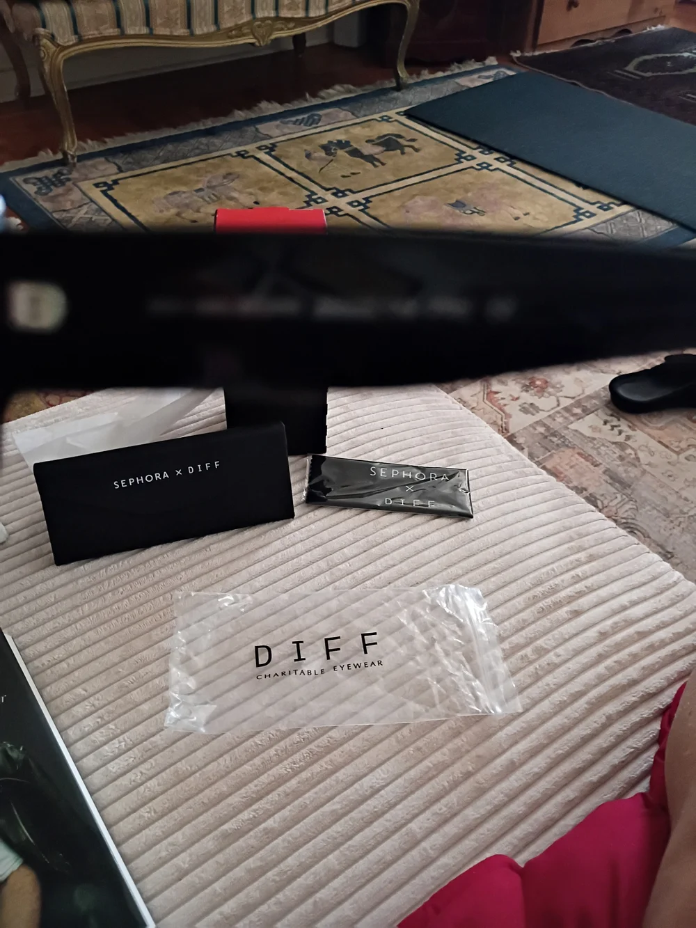 Sephora x Diff Black Rectangular Sunglasses
